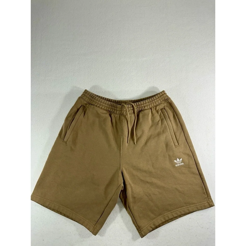 Adidas Originals Men's L Brown Trefoil Logo Fleece Sweatshorts Casual Shorts